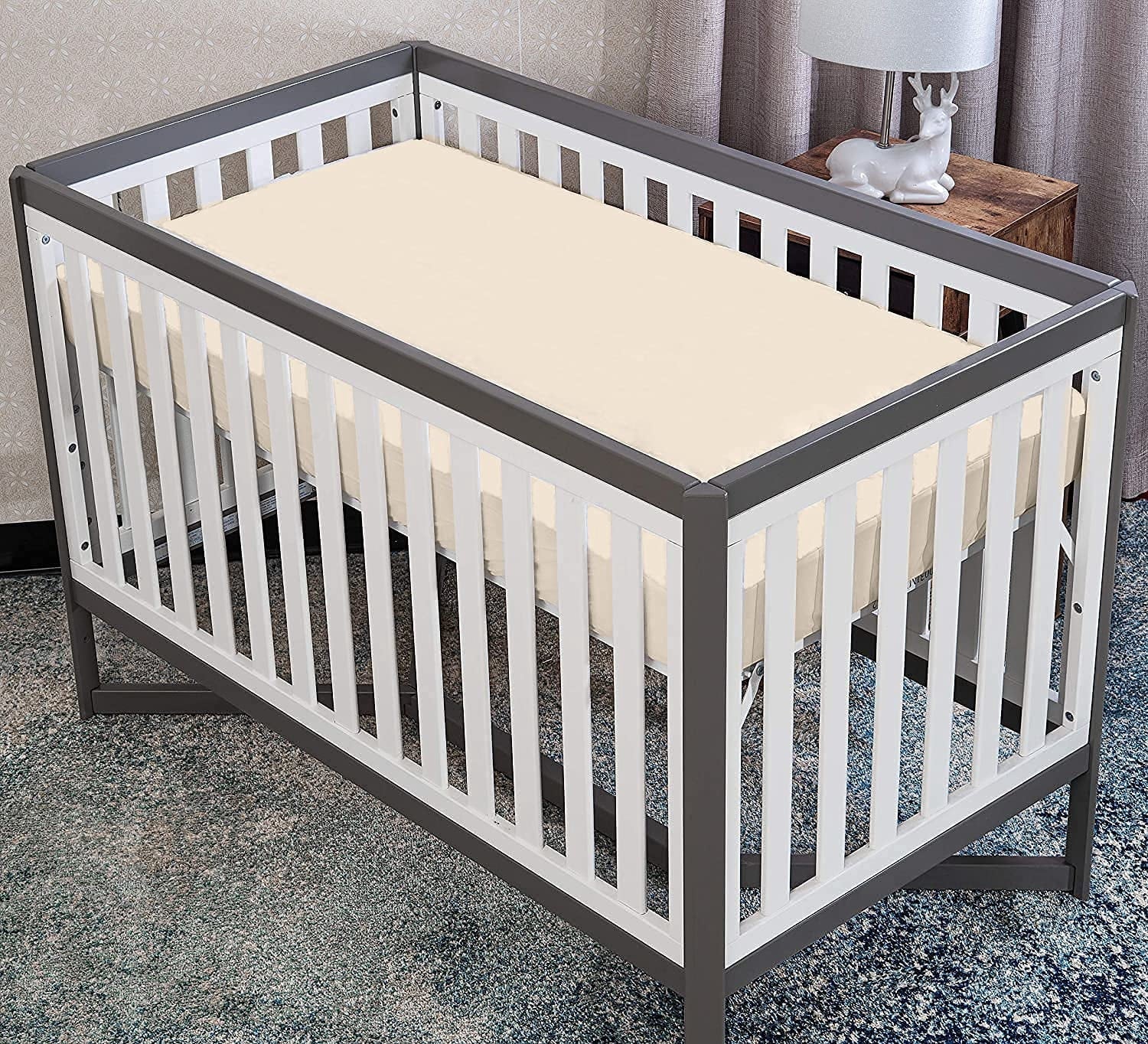 Wrinkle-Resistant Luxurious Hotel Quality Crib Fitted Sheet – 100% Cotton – Ultra Soft, Skin-Friendly & Hypoallergenic – Deep Pocket Fi... - Luxury Bed Sheet Set with Deep Pockets Detail