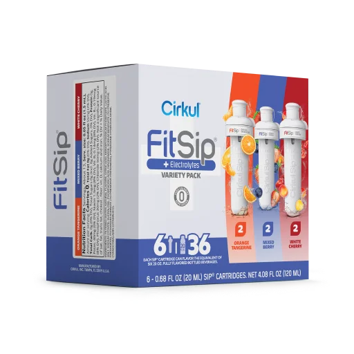 Vitamin-Infused FitSip 6-Pack Variety Pack HE3H - Zero-Calorie Multi-Flavor Sip Pods for Water Bottle Detail