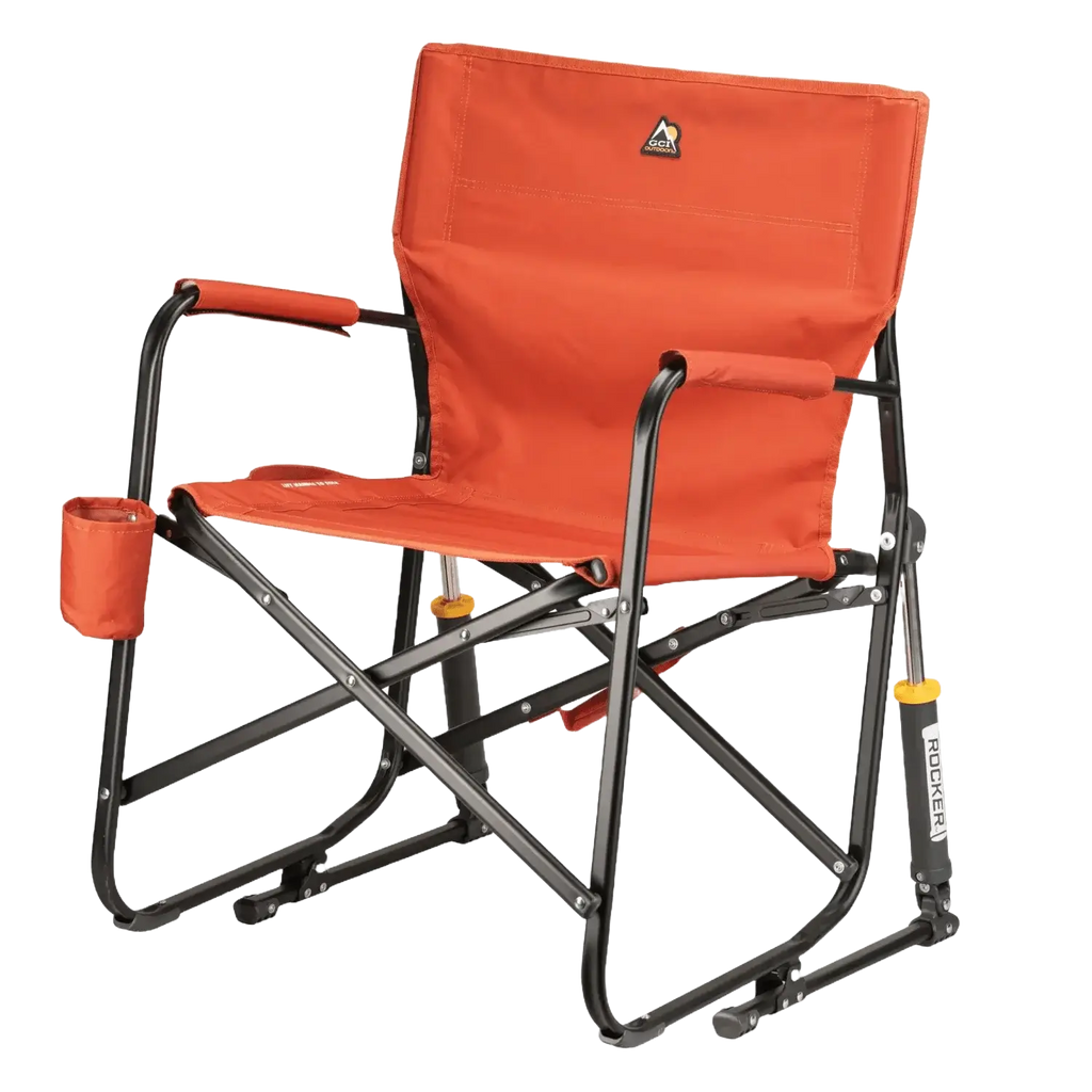 Luxury Camp Freestyle Rocker - Pumpkin Spice - Choice 373 - RoadTrip Rocker Smooth Motion Camp Chair Detail