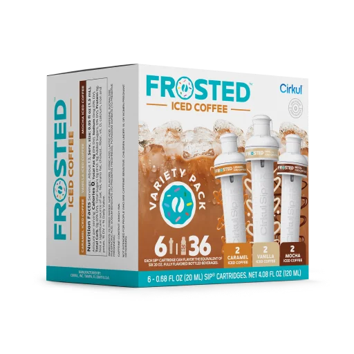 Vitamin-Infused Frosted Iced Coffee 6-Pack Variety Pack RAJT - Electrolyte Hydration Enhanced Taste Cartridges Detail
