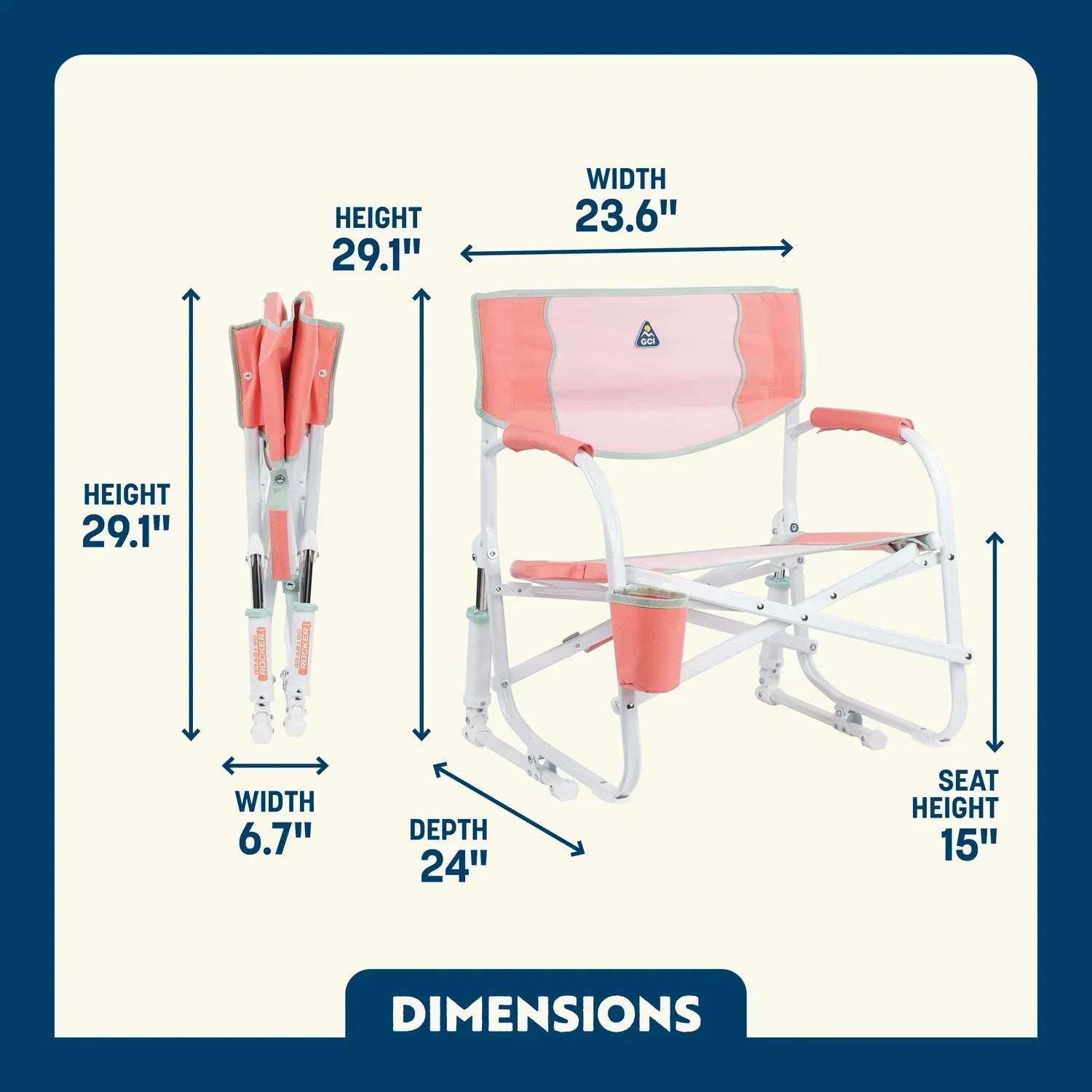 Smooth Motion Grab & Go Rocker - Choice 551 - Patented Spring-Action Rocking Chair for Camping Detail