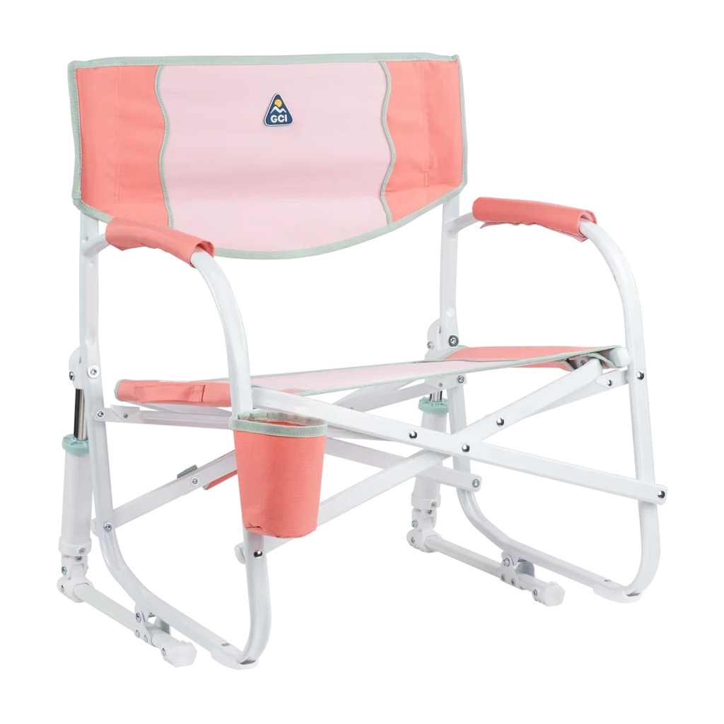 Smooth Motion Grab & Go Rocker - Choice 551 - Patented Spring-Action Rocking Chair for Camping - Coral