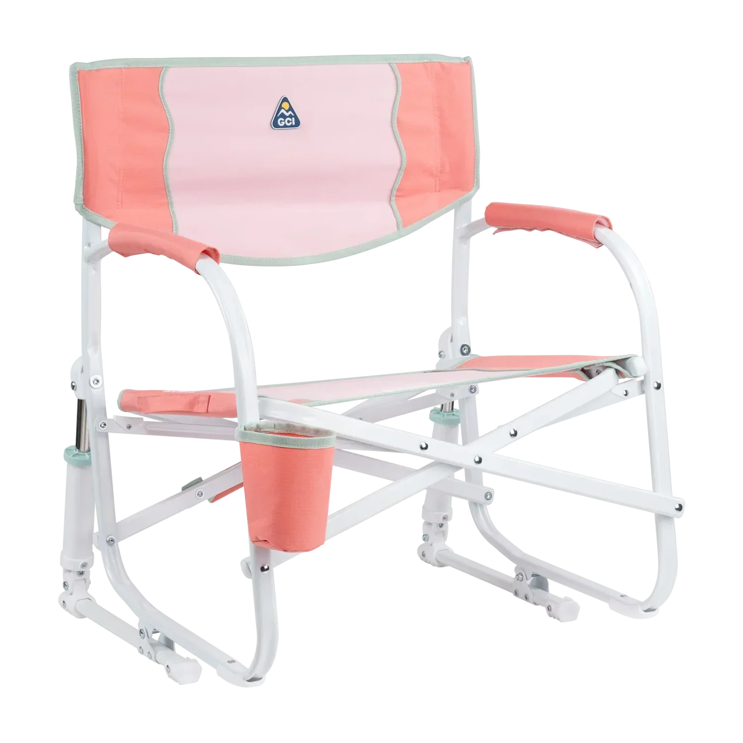 Smooth Motion Grab & Go Rocker - Choice 551 - Patented Spring-Action Rocking Chair for Camping - Coral