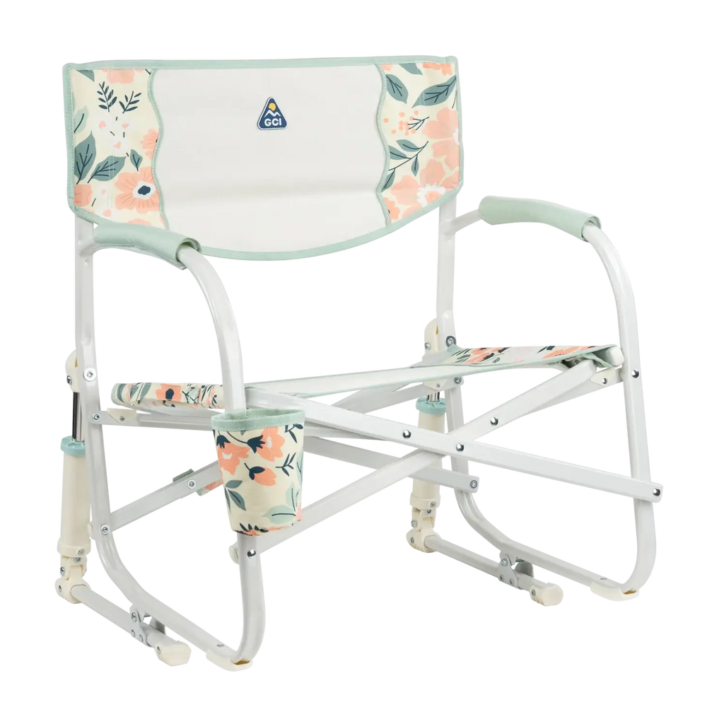 Smooth Motion Grab & Go Rocker - Choice 551 - Patented Spring-Action Rocking Chair for Camping - Floral Bouquet