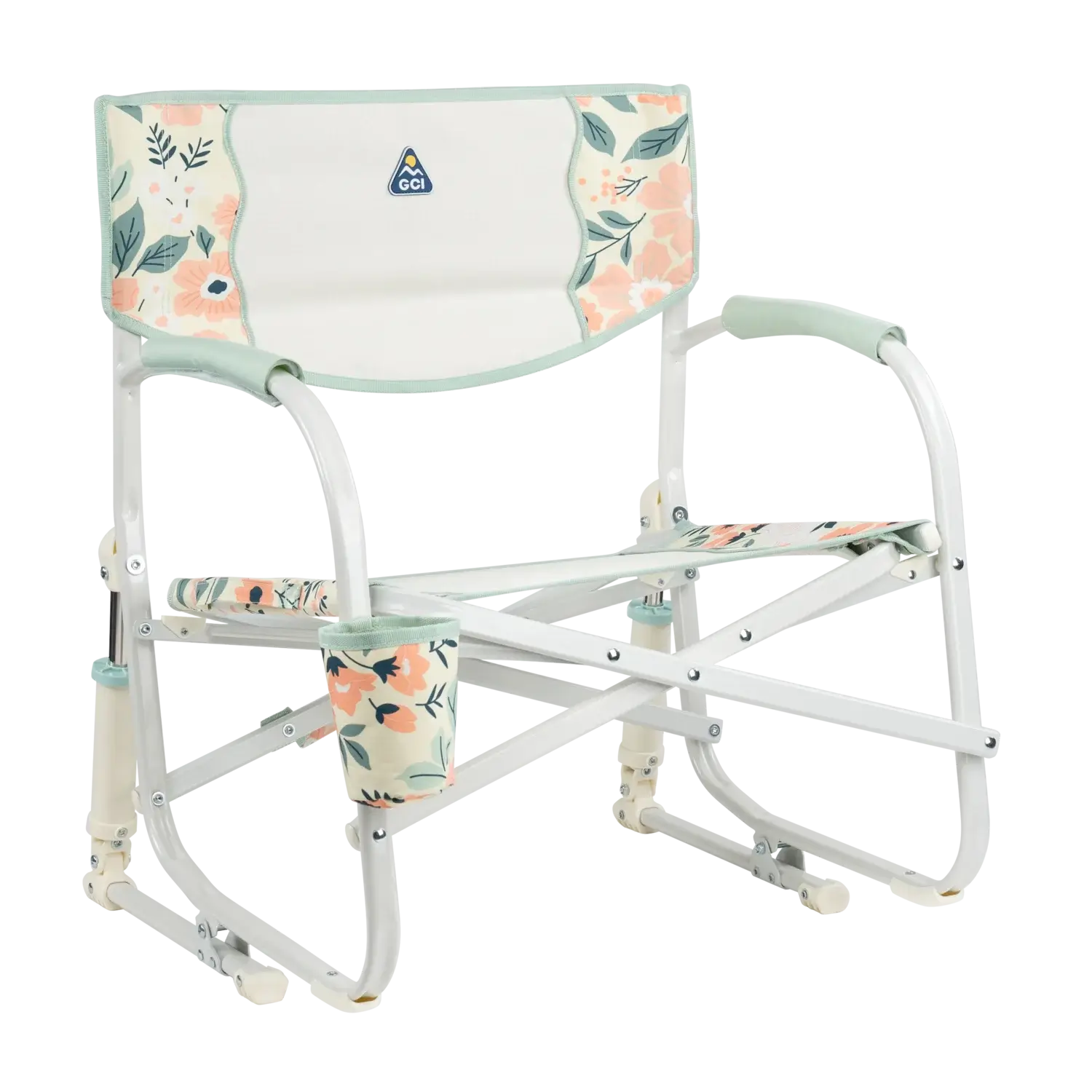 Smooth Motion Grab & Go Rocker - Choice 551 - Patented Spring-Action Rocking Chair for Camping - Floral Bouquet