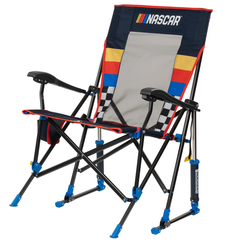 Premium All-Weather RoadTrip Rocker - NASCAR For Him - Choice 453 - Patented Spring-Action Rocking Chair for Camping Detail