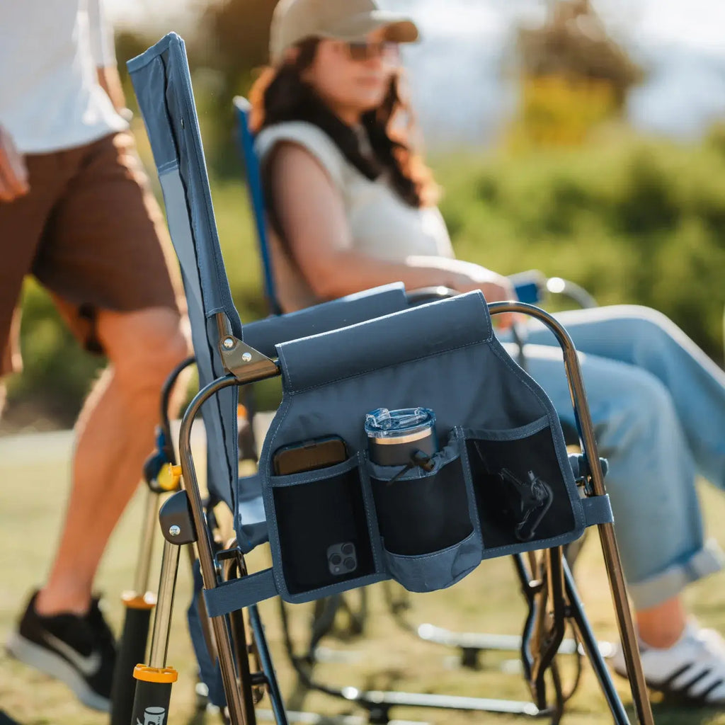 Luxury Camp Stowaway Rocker - Choice 794 - RoadTrip Rocker Smooth Motion Camp Chair Detail