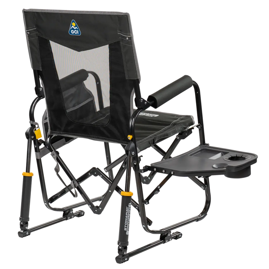 Premium All-Weather Stowaway Rocker with Side Table - Choice 253 - Freestyle Rocker Portable Outdoor Folding Chair Detail