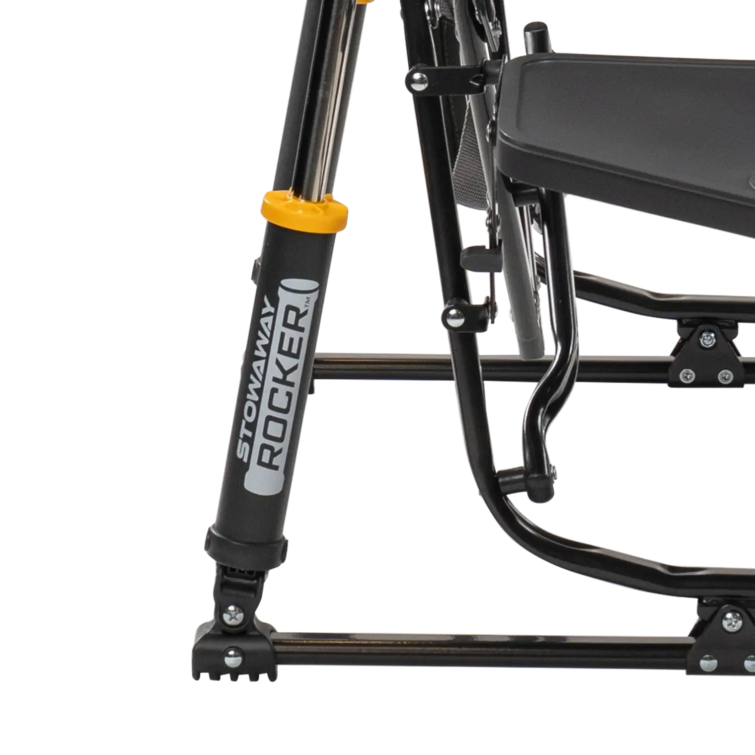 Premium All-Weather Stowaway Rocker with Side Table - Choice 253 - Freestyle Rocker Portable Outdoor Folding Chair Detail