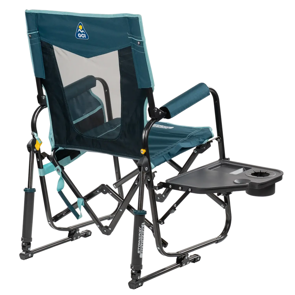 Premium All-Weather Stowaway Rocker with Side Table - Choice 253 - Freestyle Rocker Portable Outdoor Folding Chair Detail