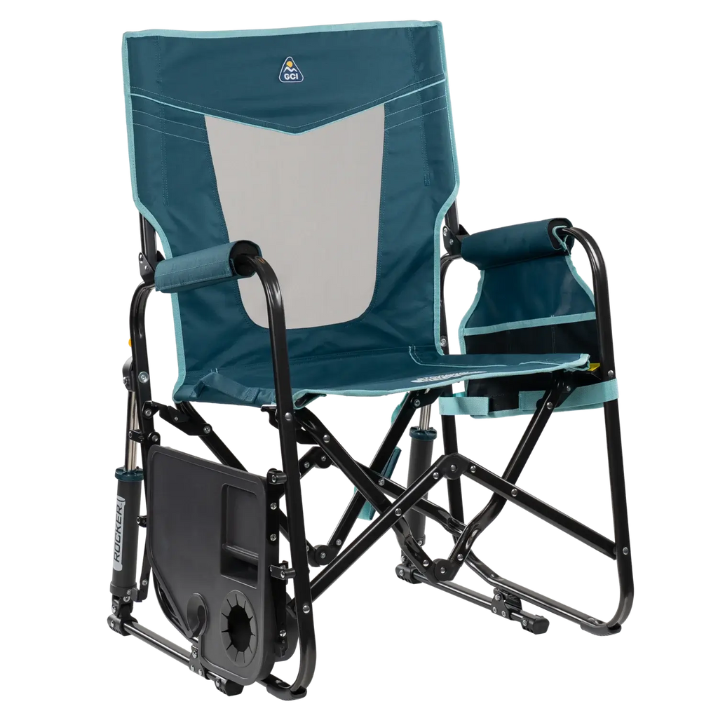 Premium All-Weather Stowaway Rocker with Side Table - Choice 253 - Freestyle Rocker Portable Outdoor Folding Chair Detail