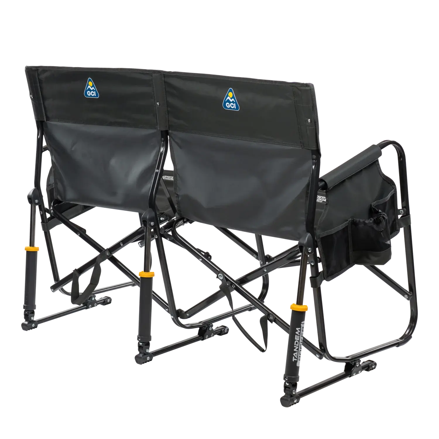 Premium All-Weather Tandem Rocker - Choice 227 - Heavy-Duty Kickback Rocker with Beverage Holder Detail