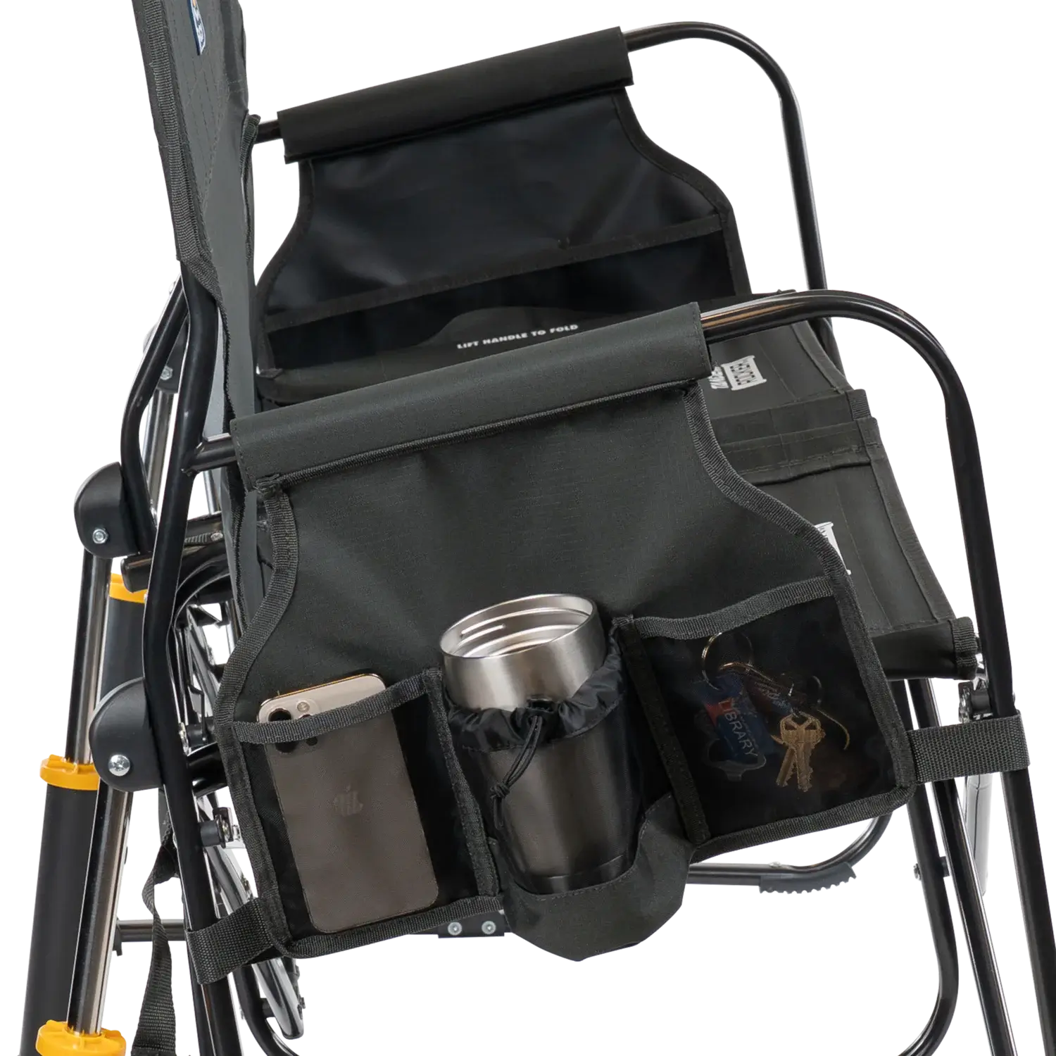 Premium All-Weather Tandem Rocker - Choice 227 - Heavy-Duty Kickback Rocker with Beverage Holder Detail