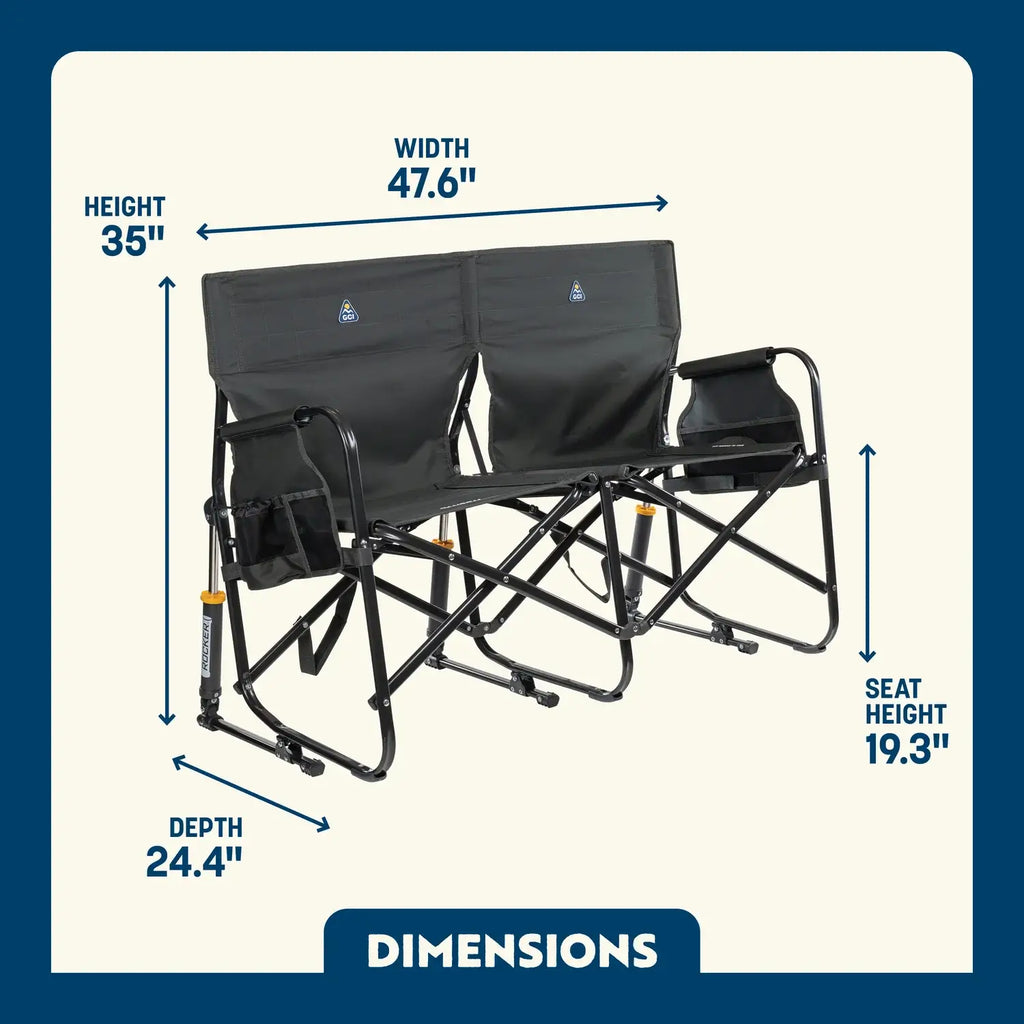 Premium All-Weather Tandem Rocker - Choice 227 - Heavy-Duty Kickback Rocker with Beverage Holder Detail
