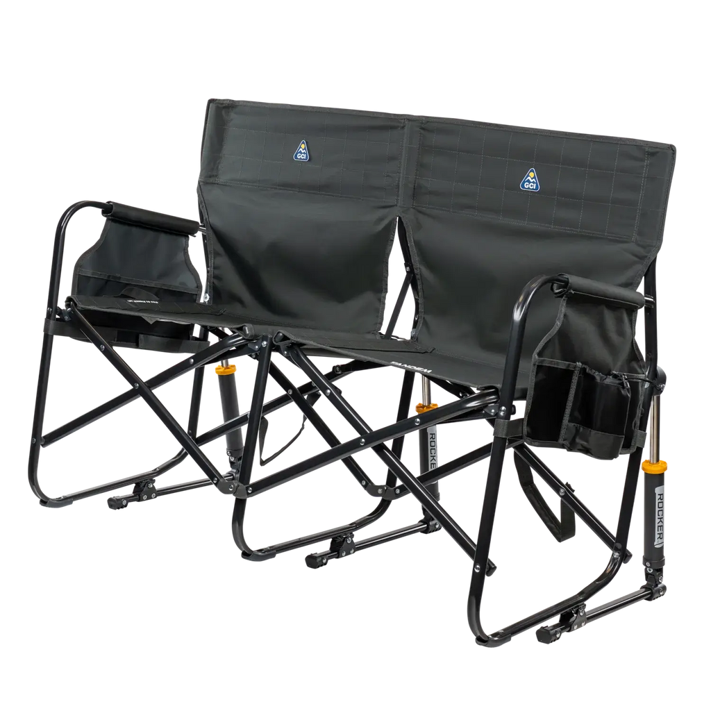 Premium All-Weather Tandem Rocker - Choice 227 - Heavy-Duty Kickback Rocker with Beverage Holder Detail
