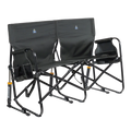 Premium All-Weather Tandem Rocker - Choice 227 - Heavy-Duty Kickback Rocker with Beverage Holder - Dark Charcoal