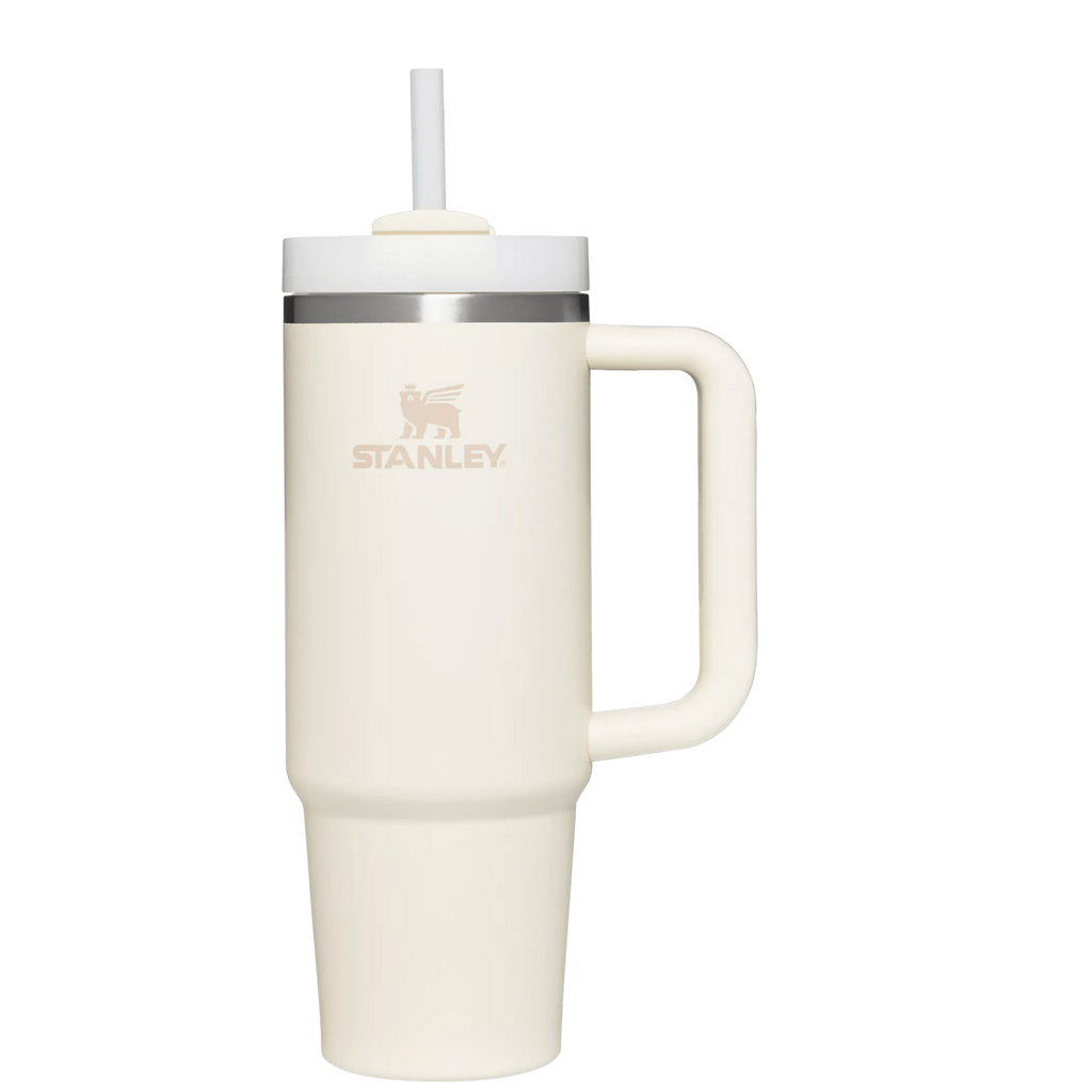 Double-Wall Vacuum The Quencher H2.0 Flowstate Tumbler | Stanley Create D331C - 40oz Large Capacity Car-Cup Friendly Quencher - Cream